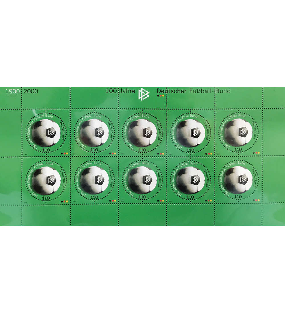 BRD Bund Nr. 2091 postfrisch ** Kleinbogen 100 Jahre DFB 2000