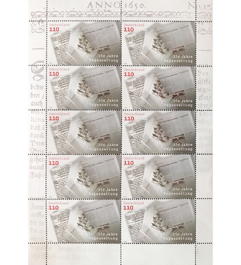 BRD Bund Nr. 2123 postfrisch ** Kleinbogen Tageszeitungen 2000