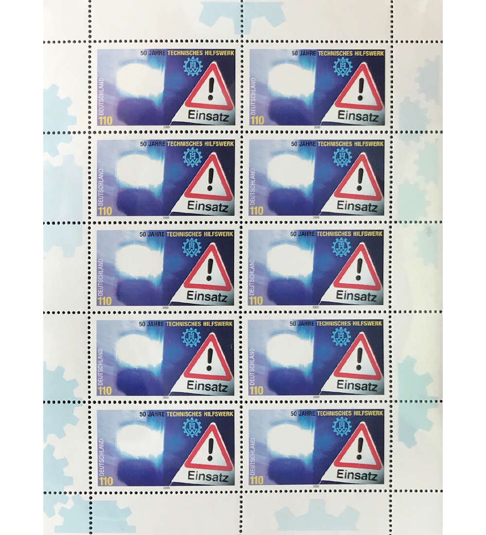 BRD Bund Nr. 2125 postfrisch ** Kleinbogen Technisches Hilfswerk 2000