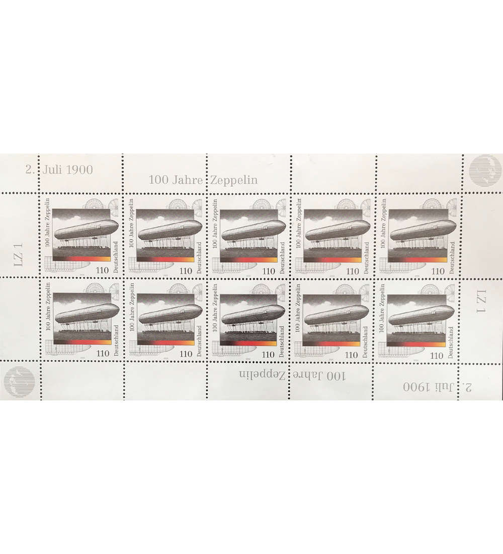 BRD Bund Nr. 2128 postfrisch ** Kleinbogen Zeppelin Luftschiffe 2000