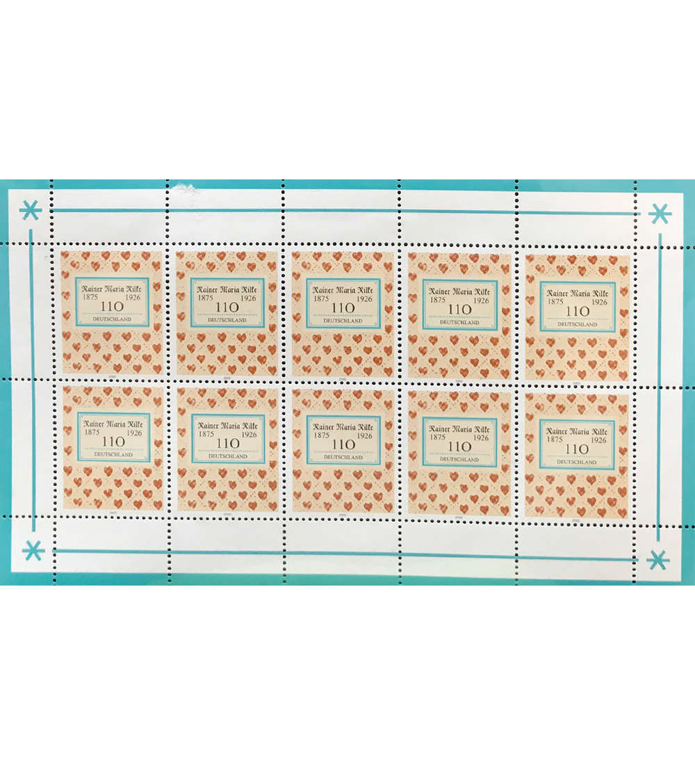 BRD Bund Nr. 2154 postfrisch ** Kleinbogen Rainer Maria Rilke 2000