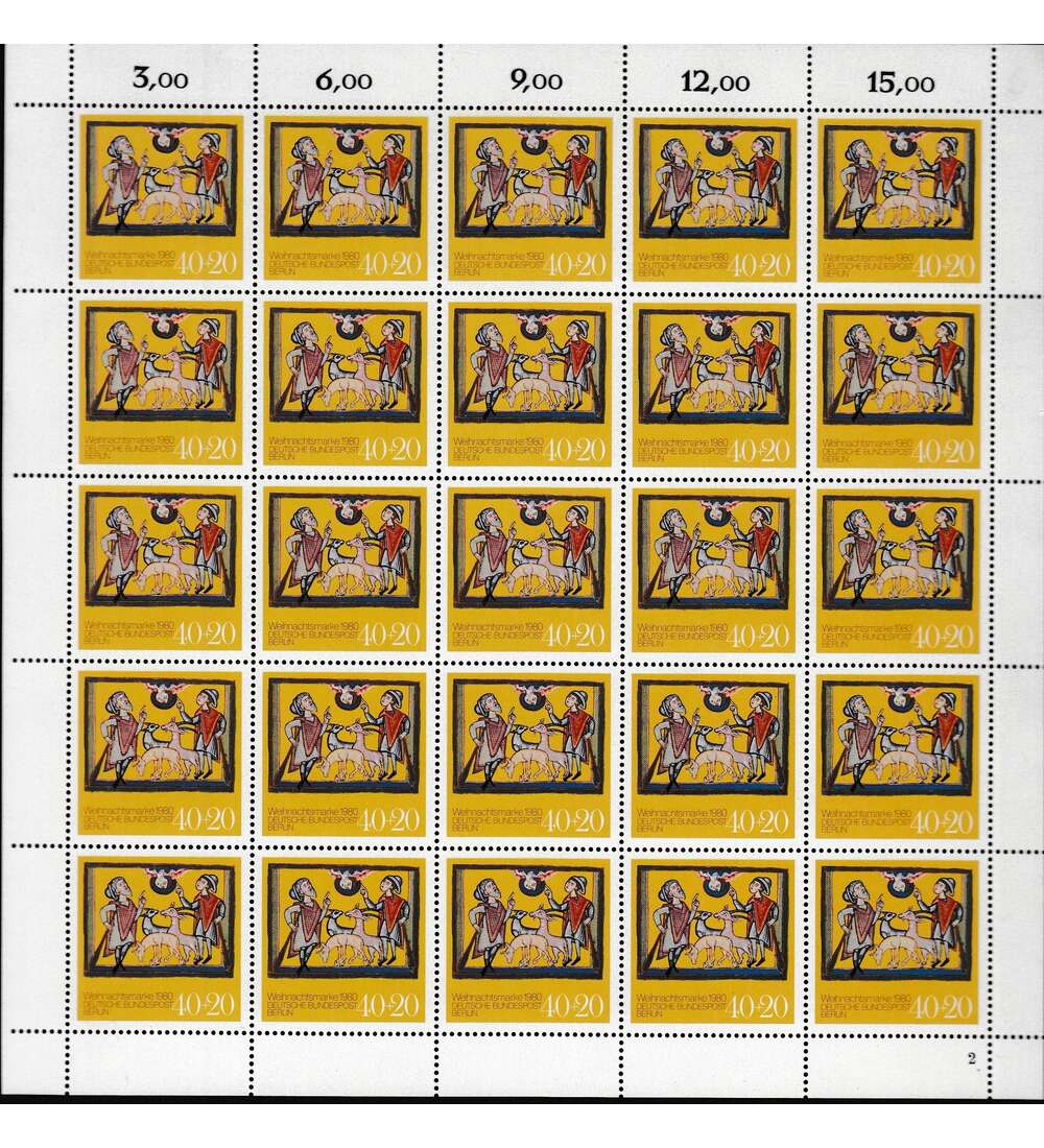 Berlin Nr. 633 postfrisch Bogen Weihnachten 1980