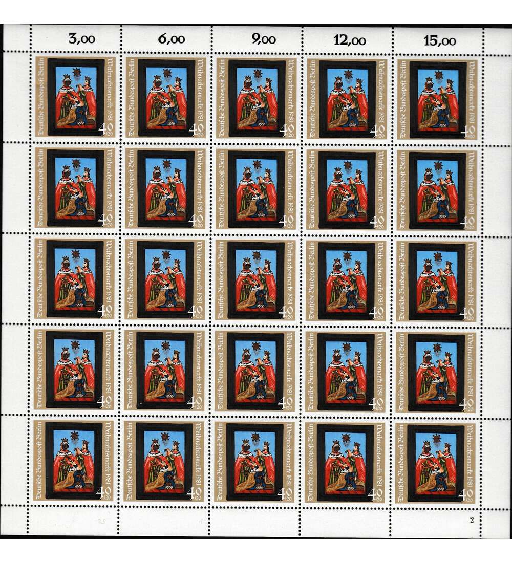 Berlin Nr. 658 postfrisch Bogen Weihnachten 1981