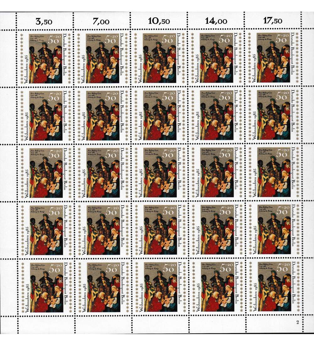 Berlin Nr. 749 postfrisch Bogen Weihnachten 1985