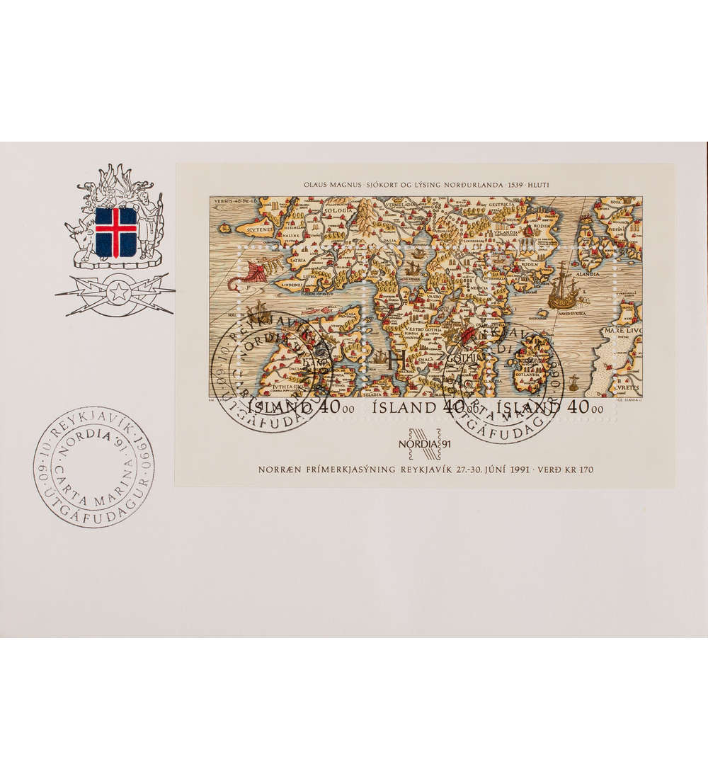 Island Block 11 Ersttagsbrief Briefmarkenausstellung NORDIA 1991