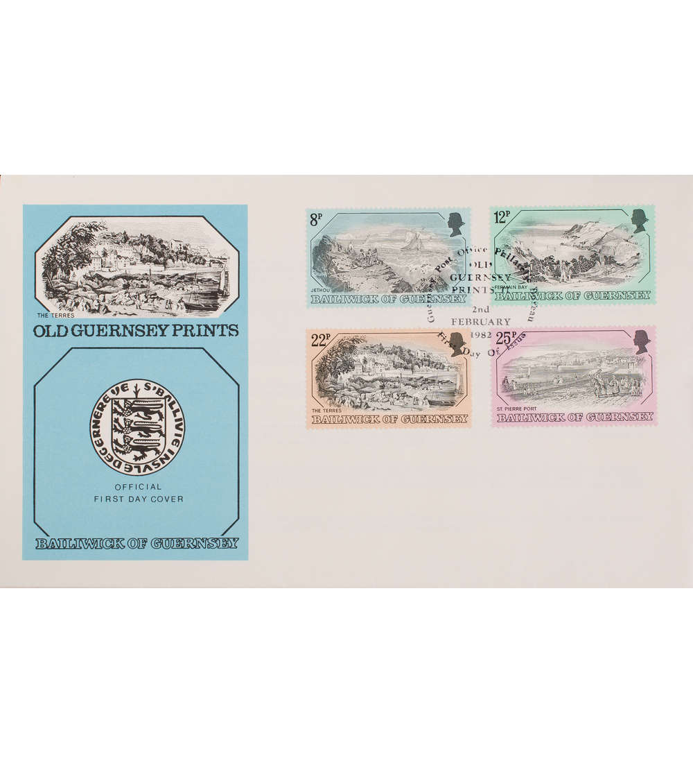 Guernsey Nr. 241-244 FDC Ersttagsbrief Alte Stiche
