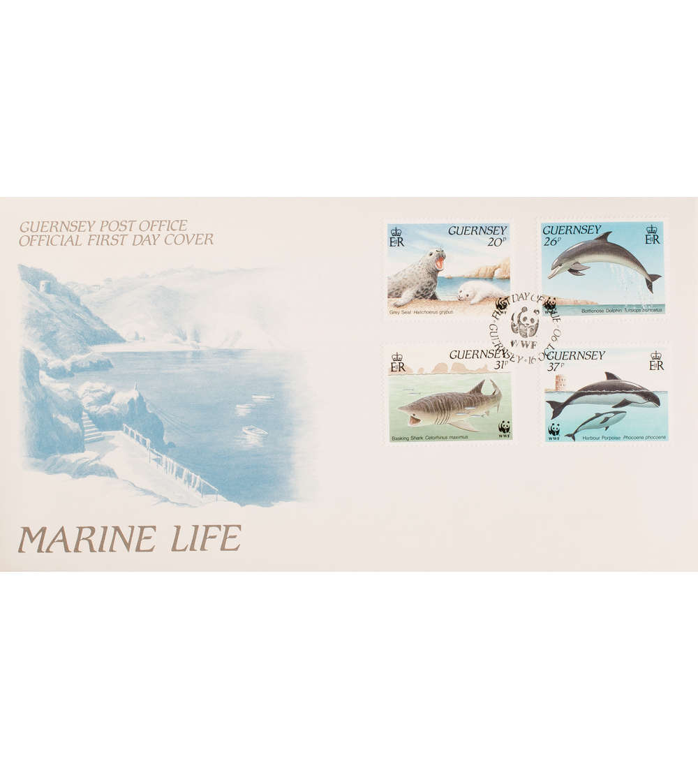 Guernsey Nr. 497-500 FDC Ersttagsbrief Meerestiere