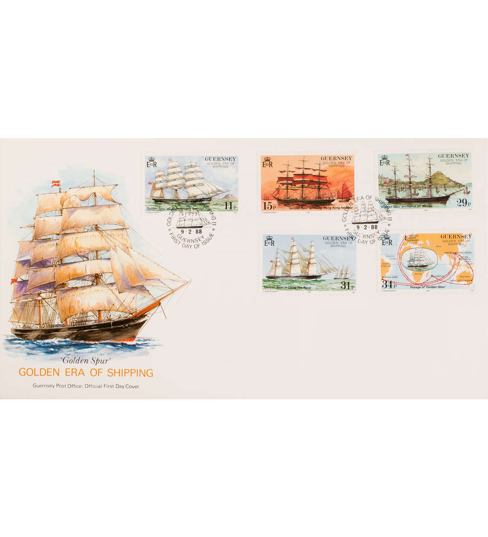 Guernsey Nr. 408-412 FDC Ersttagsbrief Schiffe