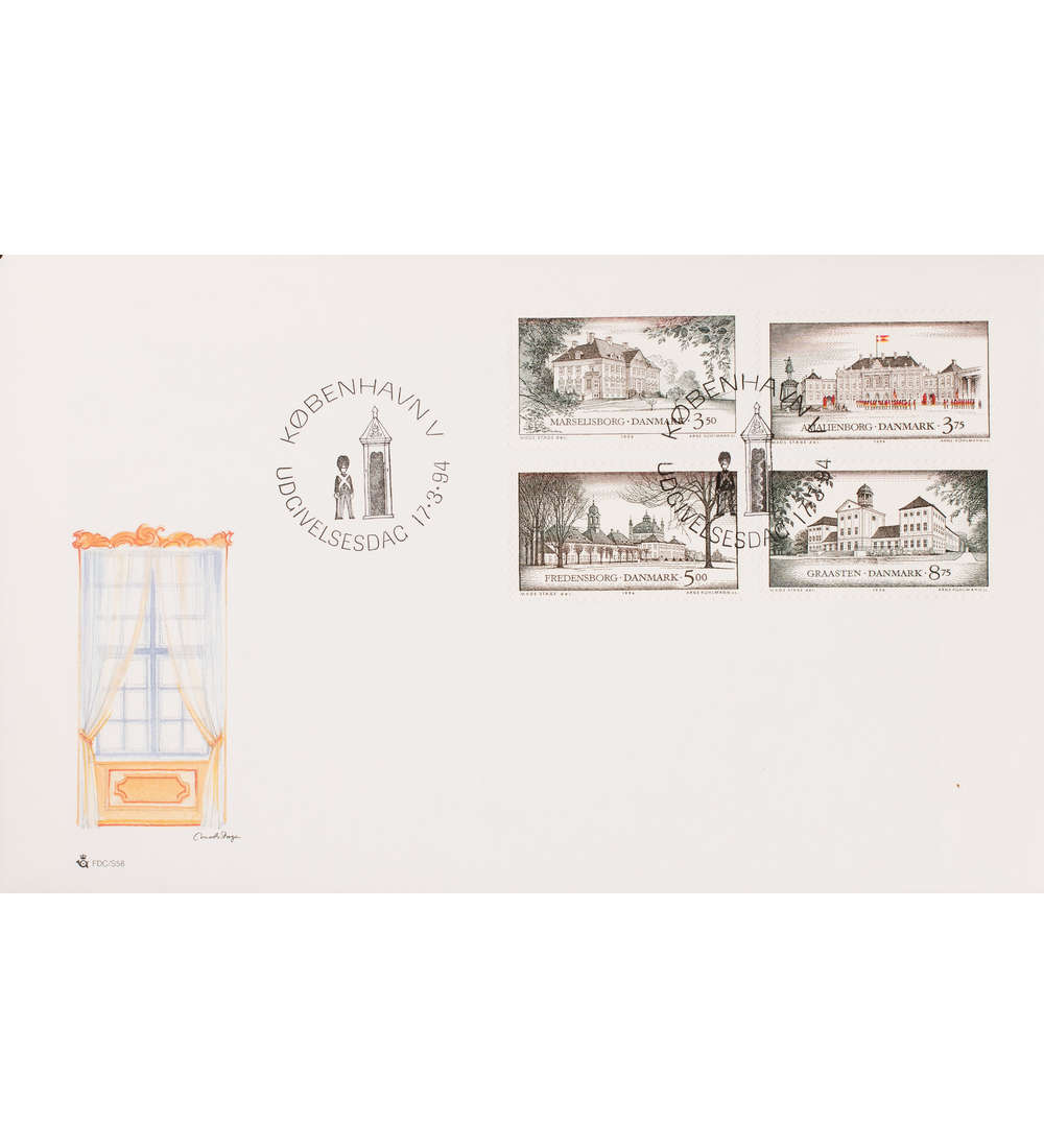 Dnemark Nr. 1073-1076 Ersttagsbrief Schlsser
