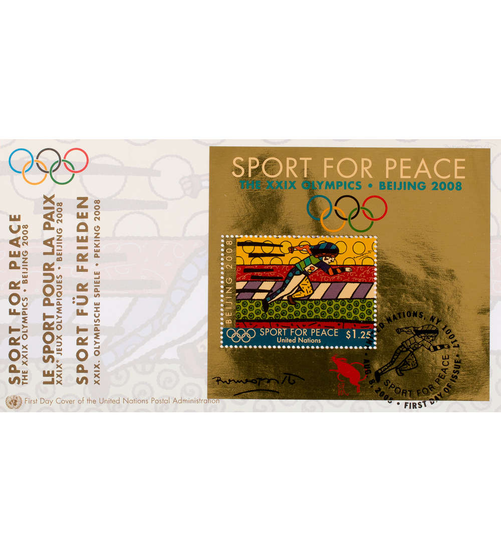 UNO New York Block 28 FDC Ersttagsbrief Olympia 2008