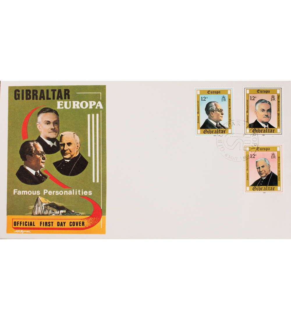 Gibraltar Nr. 405-407 FDC Ersttagsbrief Pers�nlichkeiten