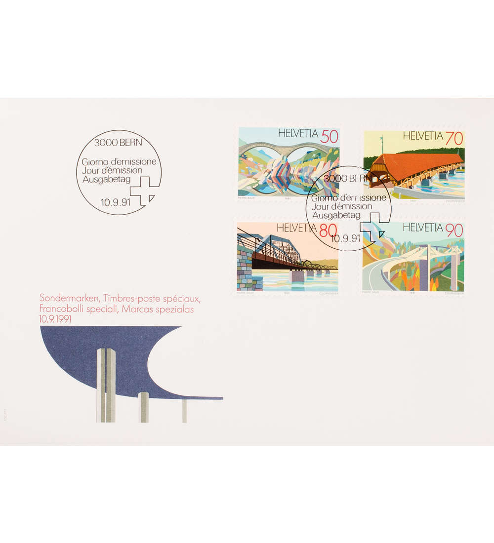 Schweiz Nr. 1450-1453 FDC Ersttagsbrief Brcken