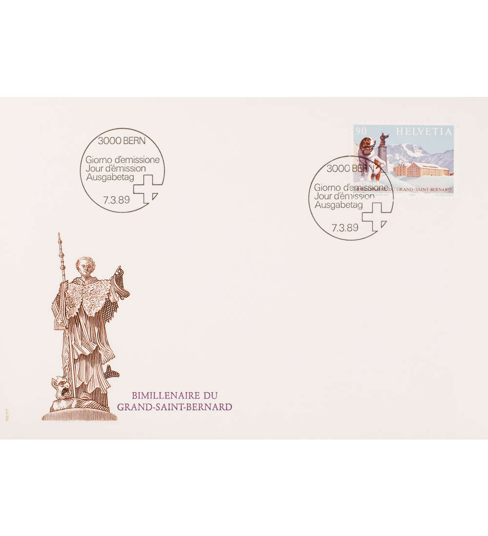 Schweiz Nr. 1389 FDC Ersttagsbrief Pass�bergang Hund