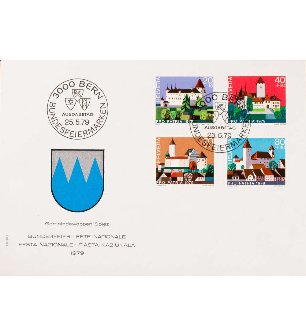 Schweiz Nr. 1156-1159 FDC Ersttagsbrief Pro Patria 1979 Schlsser
