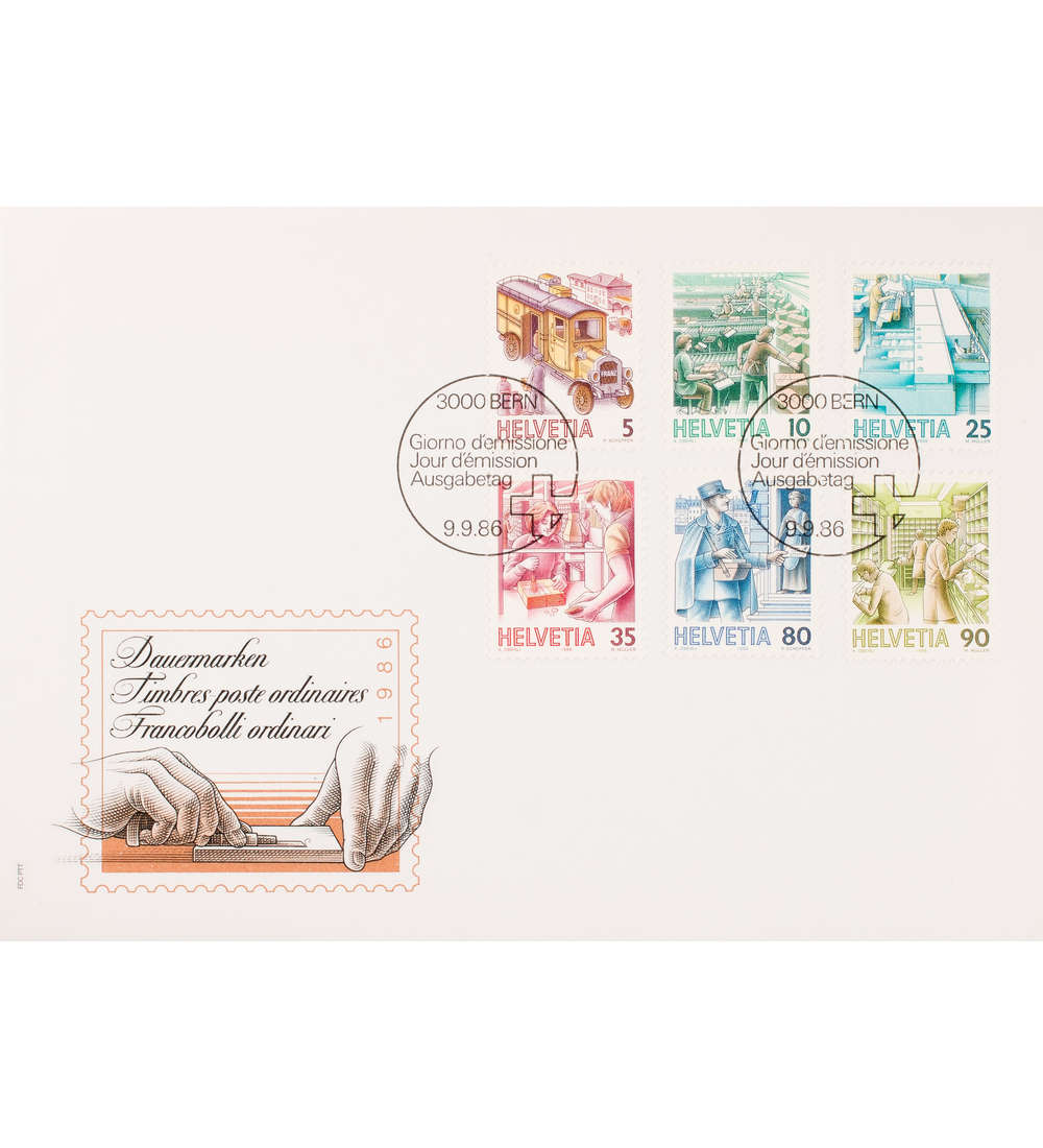 Schweiz Nr. 1321-1326 FDC Ersttagsbrief Postbef�rderung