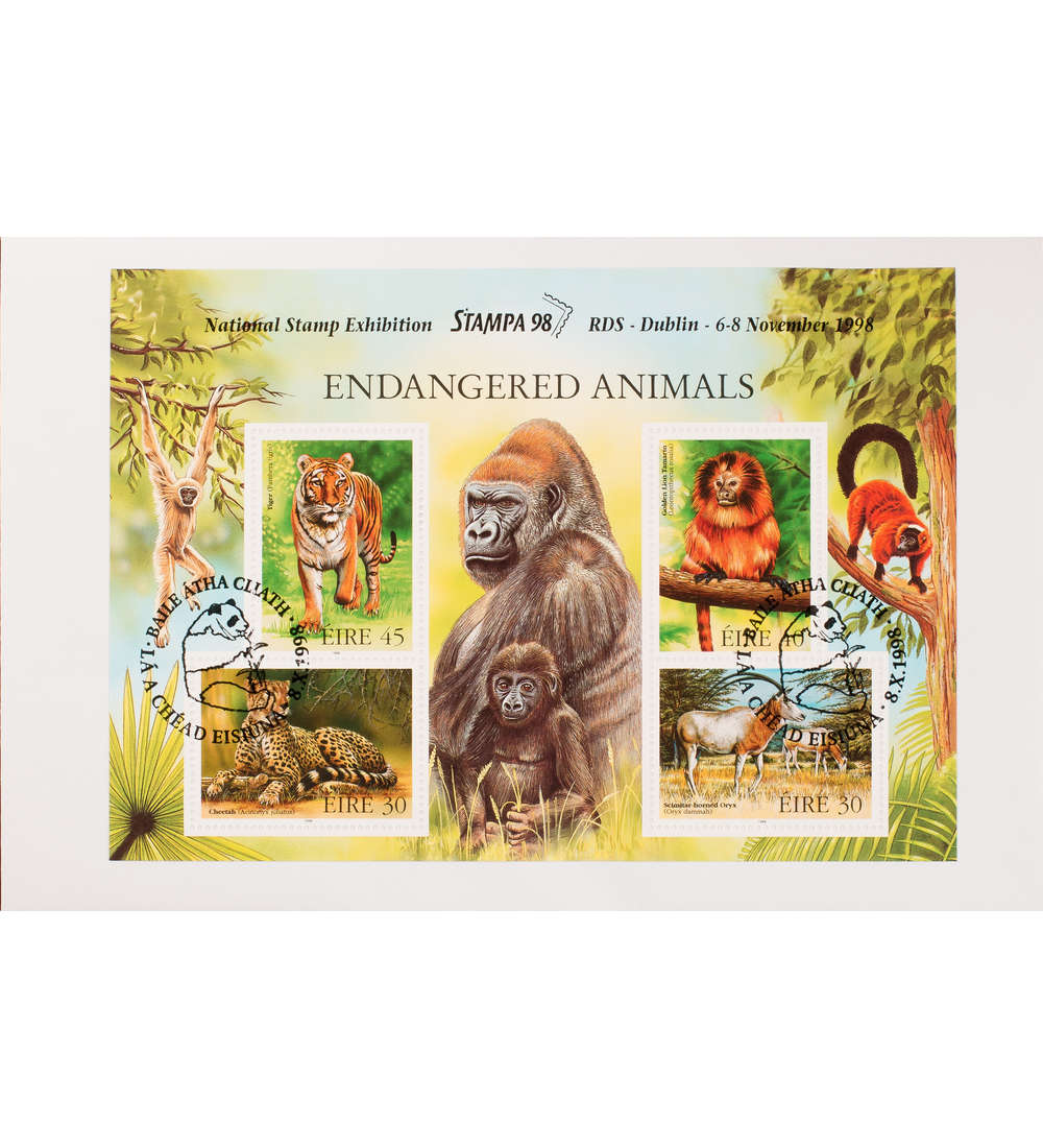 Irland Block 29 II FDC Ersttagsbrief Tiere Briefmarkenausstellung