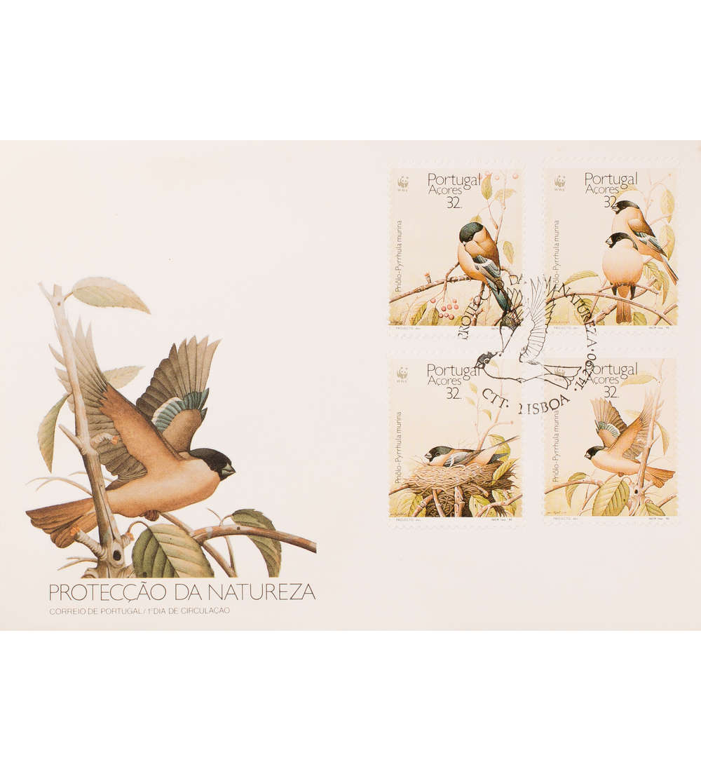  Azoren Nr. 405-408 FDC Ersttagsbrief WWF Vgel
