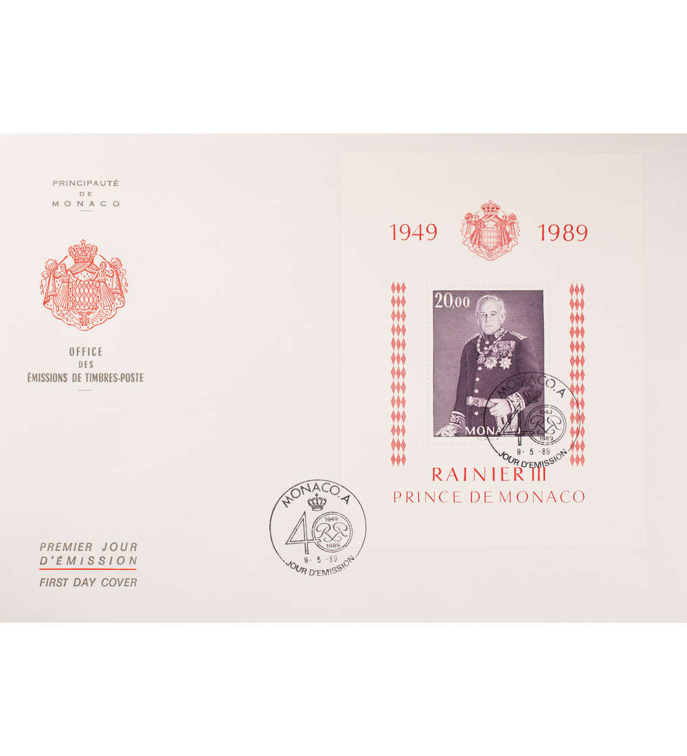  Monaco Block 43 FDC Ersttagsbrief Frst Rainier