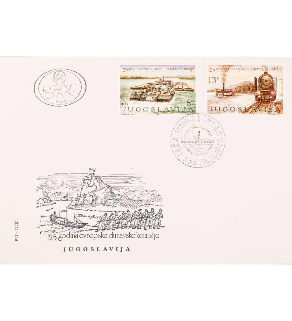 Jugoslawien Nr. 1903-1904 FDC Ersttagsbrief Eisenbahn/Schiff