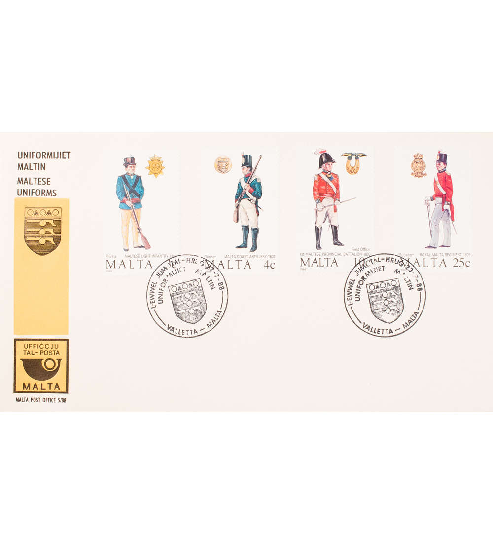 Malta Nr. 799-802 FDC Ersttagsbrief Uniformen