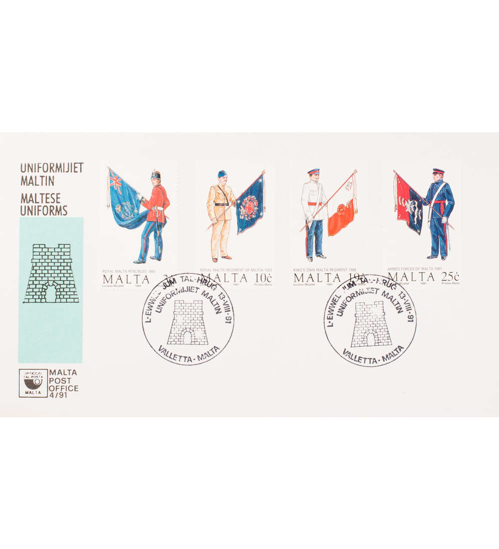 Malta Nr. 859-862 FDC Ersttagsbrief Uniformen