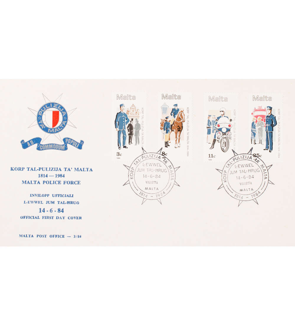 Malta Nr. 706-709 FDC Ersttagsbrief Polizei
