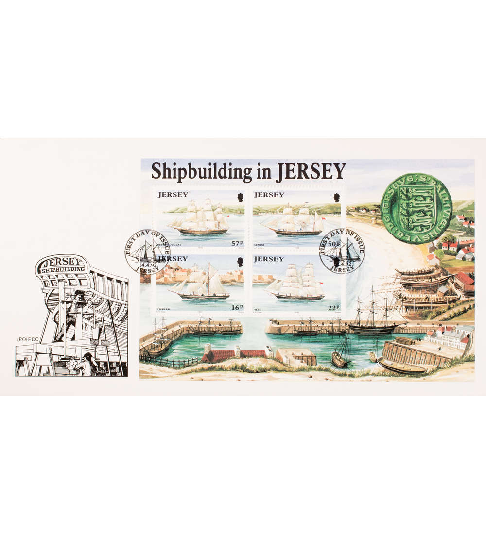 Jersey Block 6 FDC Ersttagsbrief Schiffe