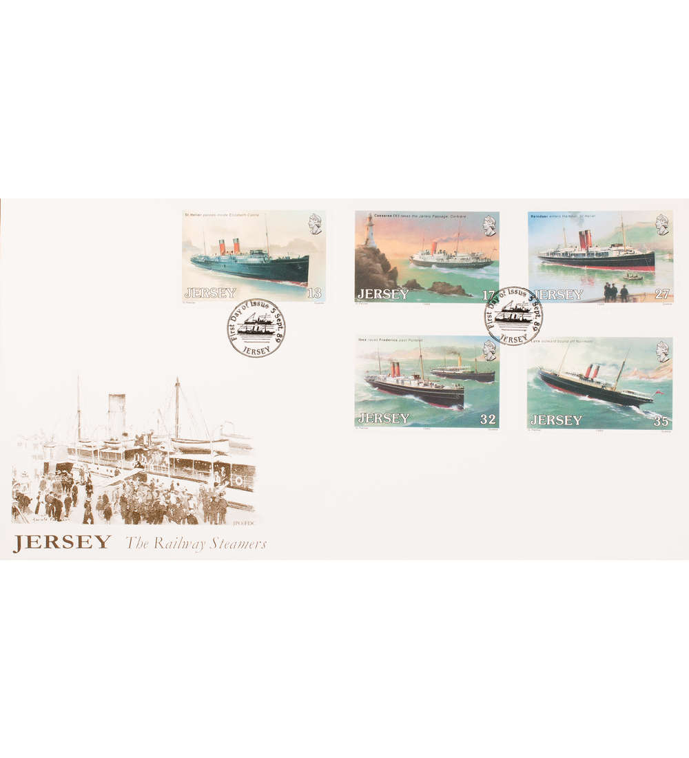 Jersey Nr. 491-495 FDC Ersttagsbrief Schiffe