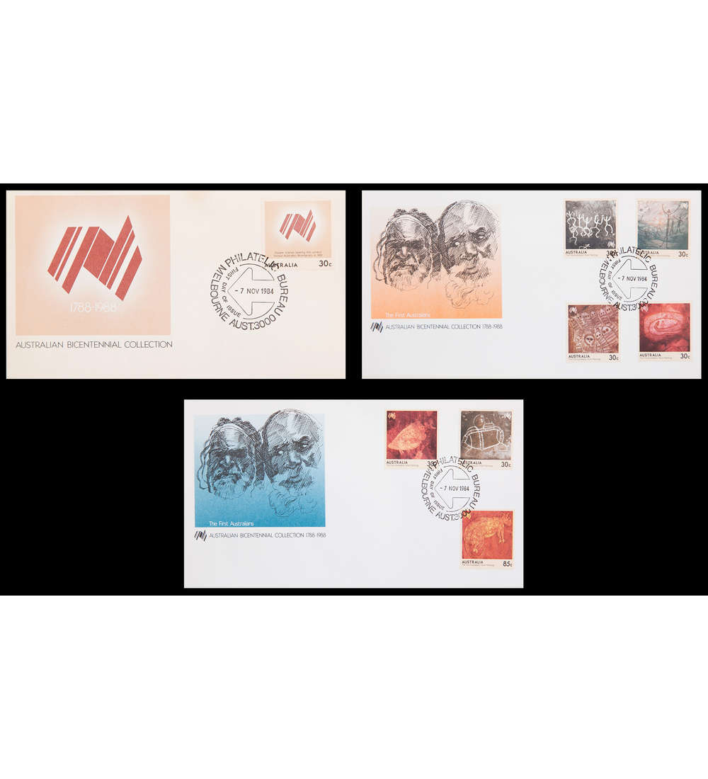 Australien Nr. 900-907 FDC Ersttagsbrief Kunst 3 Briefe