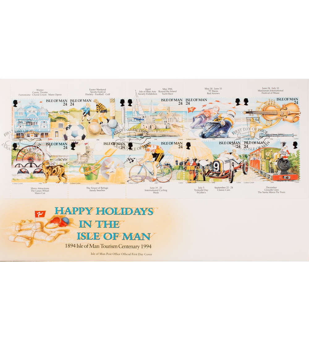 Insel Man Nr. 577-586 FDC Ersttagsbrief Tourismus Heftchenblatt 35