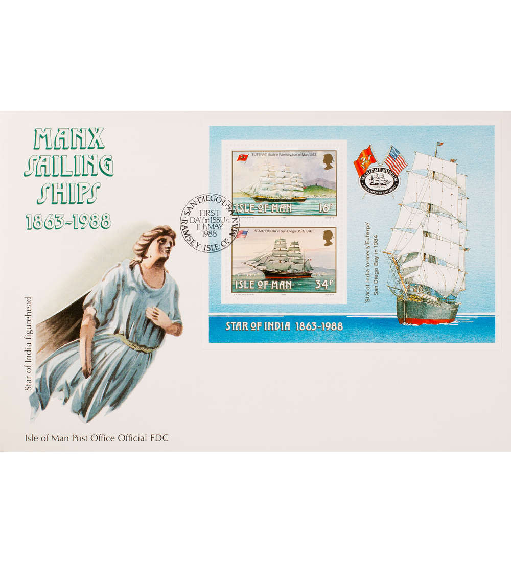 Insel Man Block 10 FDC Ersttagsbrief Schiffe