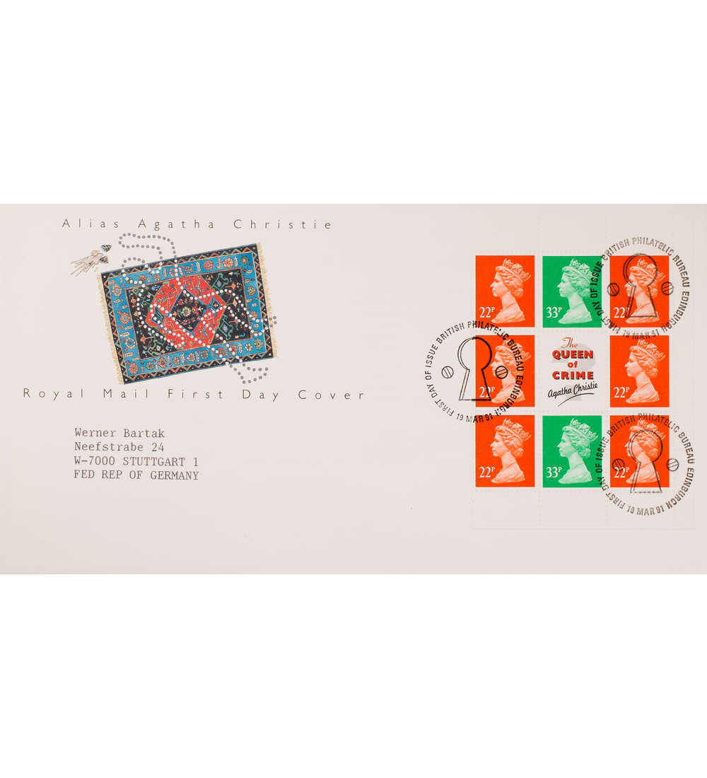 Grobritannien H-Blatt 164 FDC Ersttagsbrief Queen Elisabeth Agatha Christie