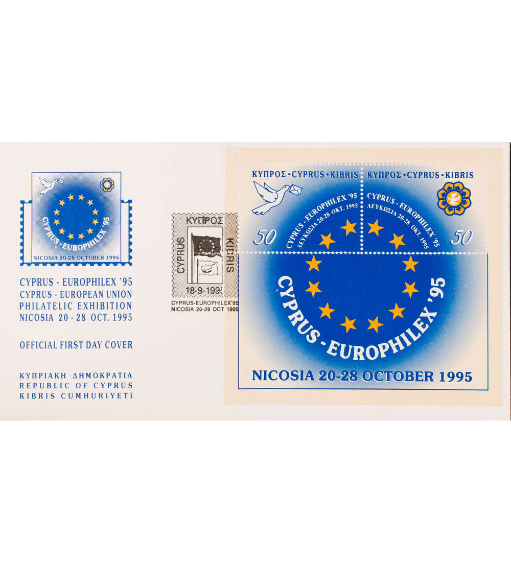 Zypern Block 17 FDC Ersttagsbrief Briefmarkenausstellung