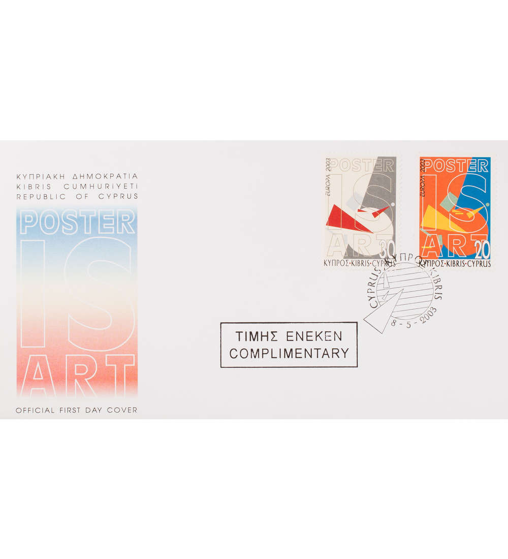 Zypern Nr. 1013-1014 FDC Ersttagsbrief Europa CEPT 2003 Kunst