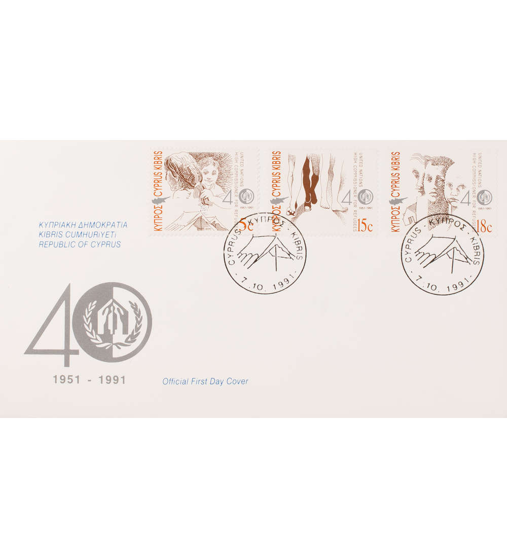 Zypern Nr. 777-779 FDC Ersttagsbrief 40 Jahre UNO Hochkommissariat Fl�chtlinge