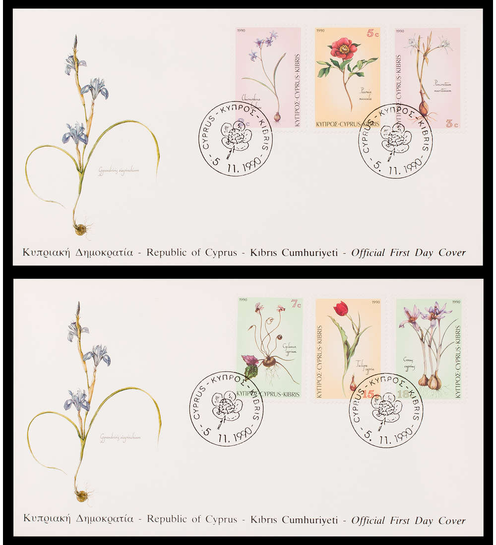 Zypern Nr. 758-763 FDC Ersttagsbrief Blumen 2 Briefe