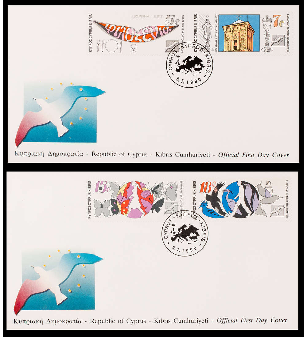 Zypern Nr. 750-753 FDC Ersttagsbrief Tourismus 2 Briefe