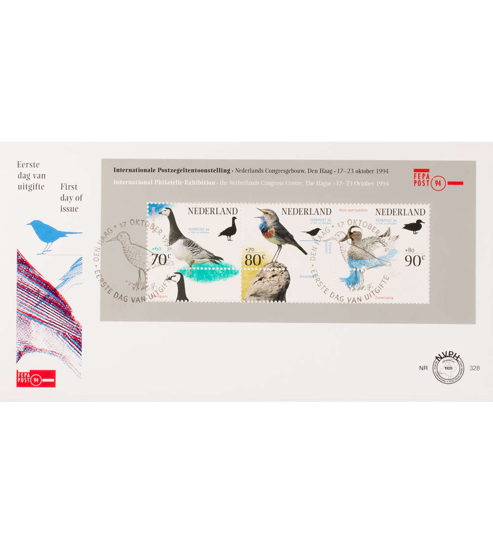 Niederlande Block 41 FDC Ersttagsbrief Briefmarkenausstellung V�gel