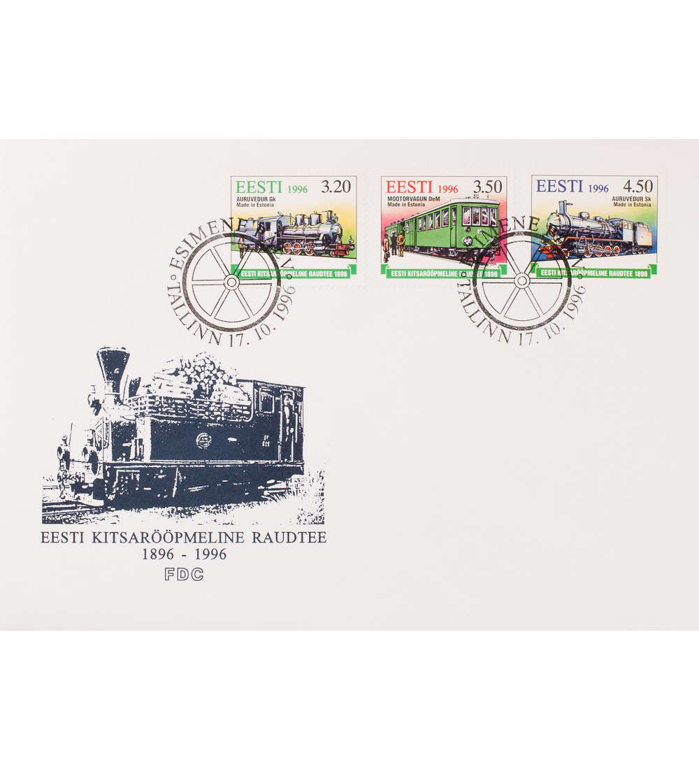 Estland Nr. 284-286 FDC Ersttagsbrief Eisenbahn