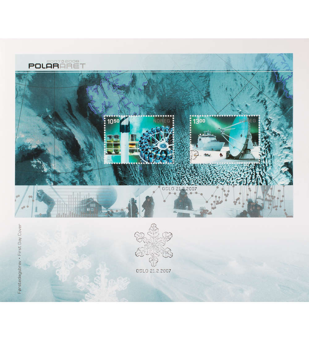 Norwegen Block 34 FDC Ersttagsbrief Polarjahr Weltraum