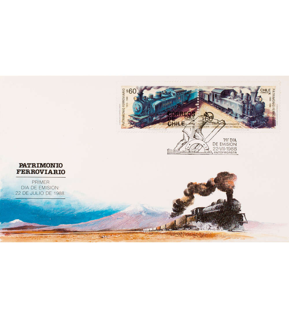 Chile Nr. 1234-1235 FDC Ersttagsbrief Eisenbahn