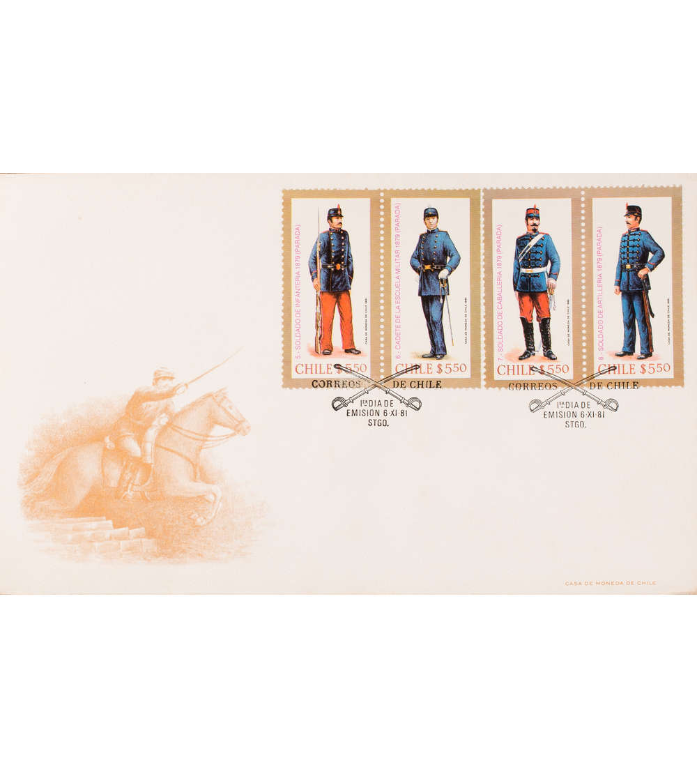 Chile Nr. 969-972 FDC Ersttagsbrief Uniformen