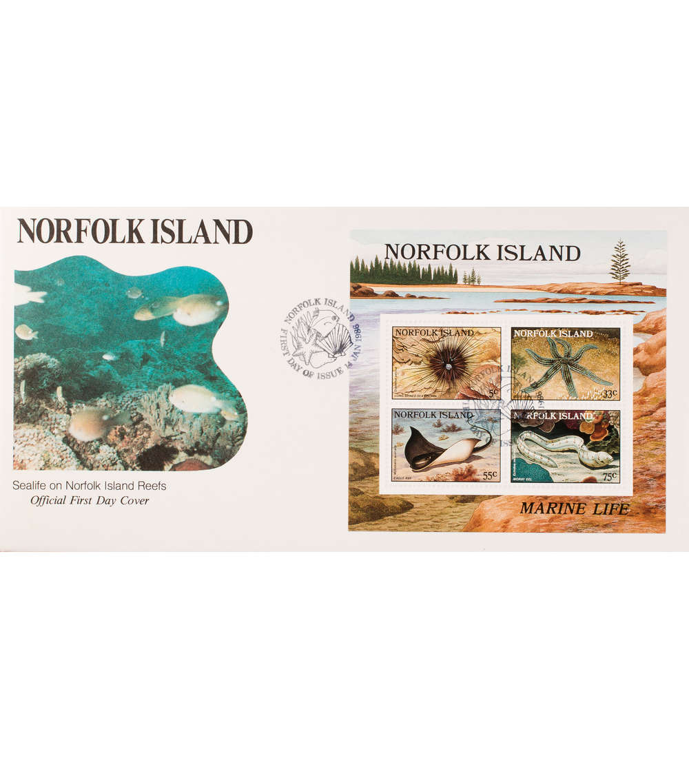 Norfolk Block 9 FDC Ersttagsbrief Tiere