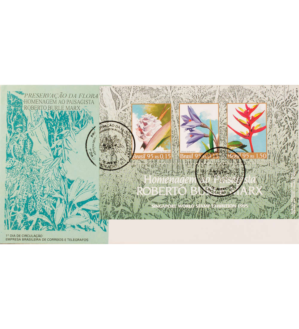 Brasilien Block 98 FDC Ersttagsbrief Briefmarkenausstellung Pflanzen