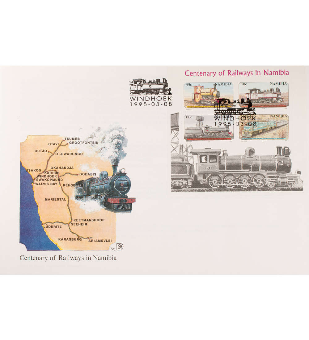 Namibia Block 21 FDC Ersttagsbrief Eisenbahn