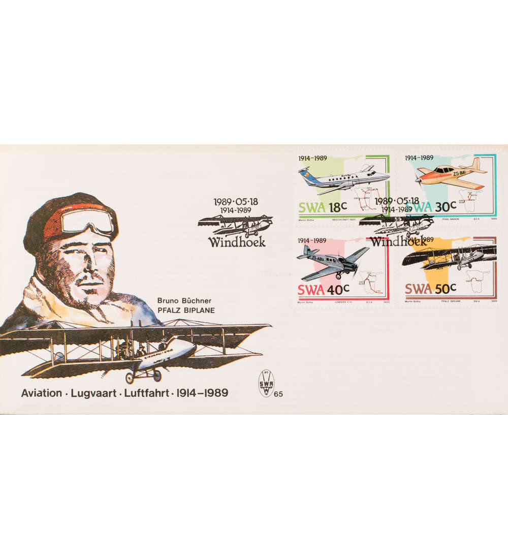 Namibia SWA Nr. 637-640 FDC Ersttagsbrief Flugzeuge