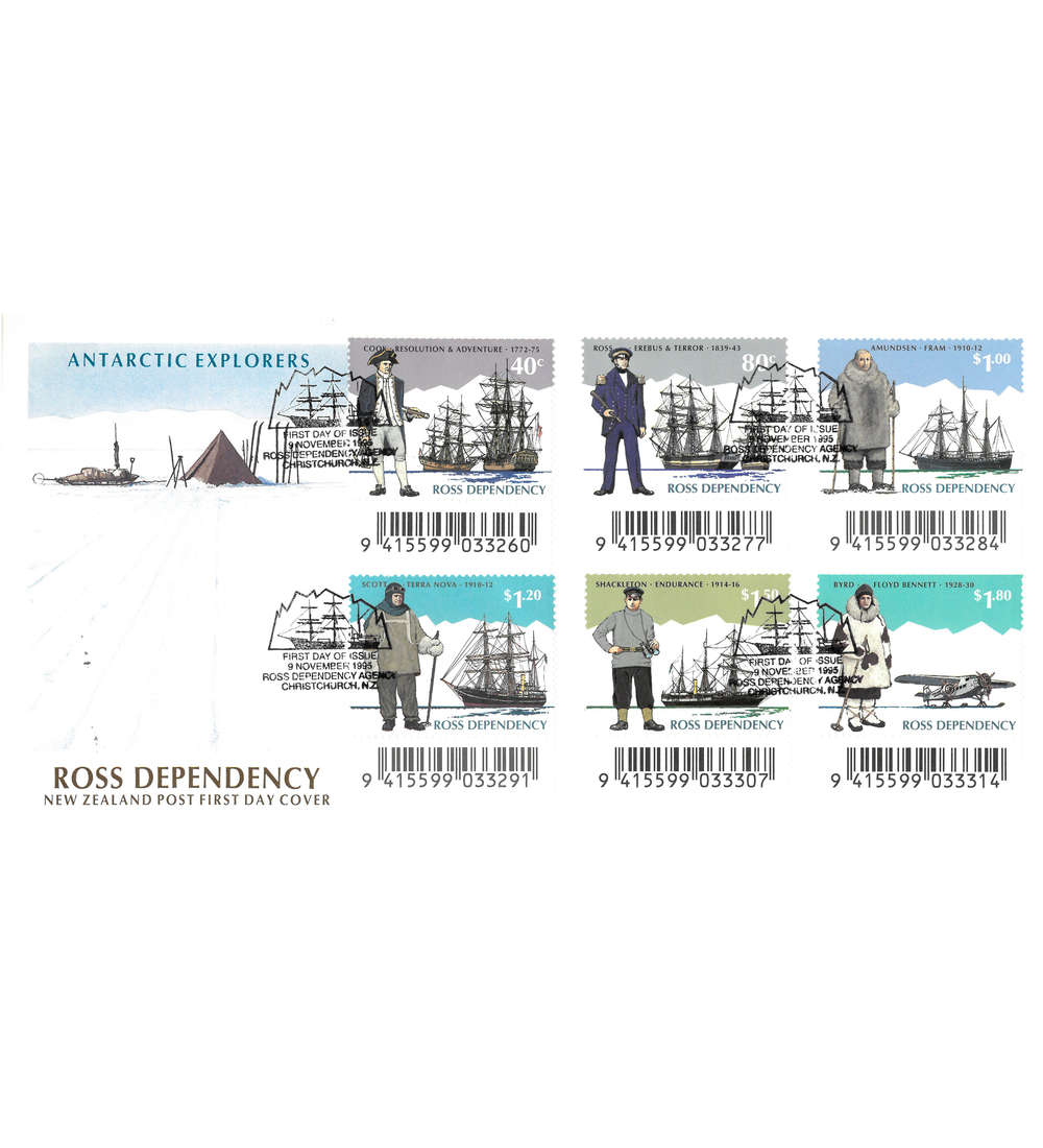 Ross-Gebiet Nr. 32-37 FDC Ersttagsbrief Antarktis Schiffe Flugzeug