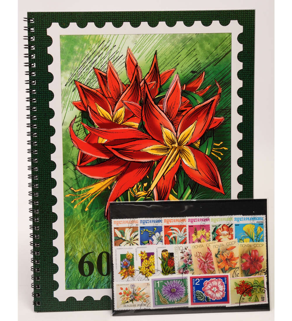 Spezial-Einsteckbuch 10 Seiten A4 mit Motivkollektion-Blumen