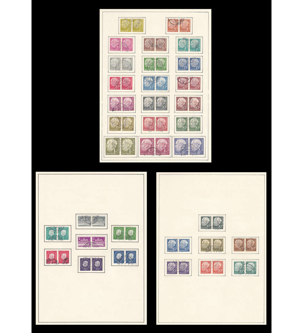 BRD Bund Nr. 177-1196, 259-265, 302-306 gestempelt als Paar