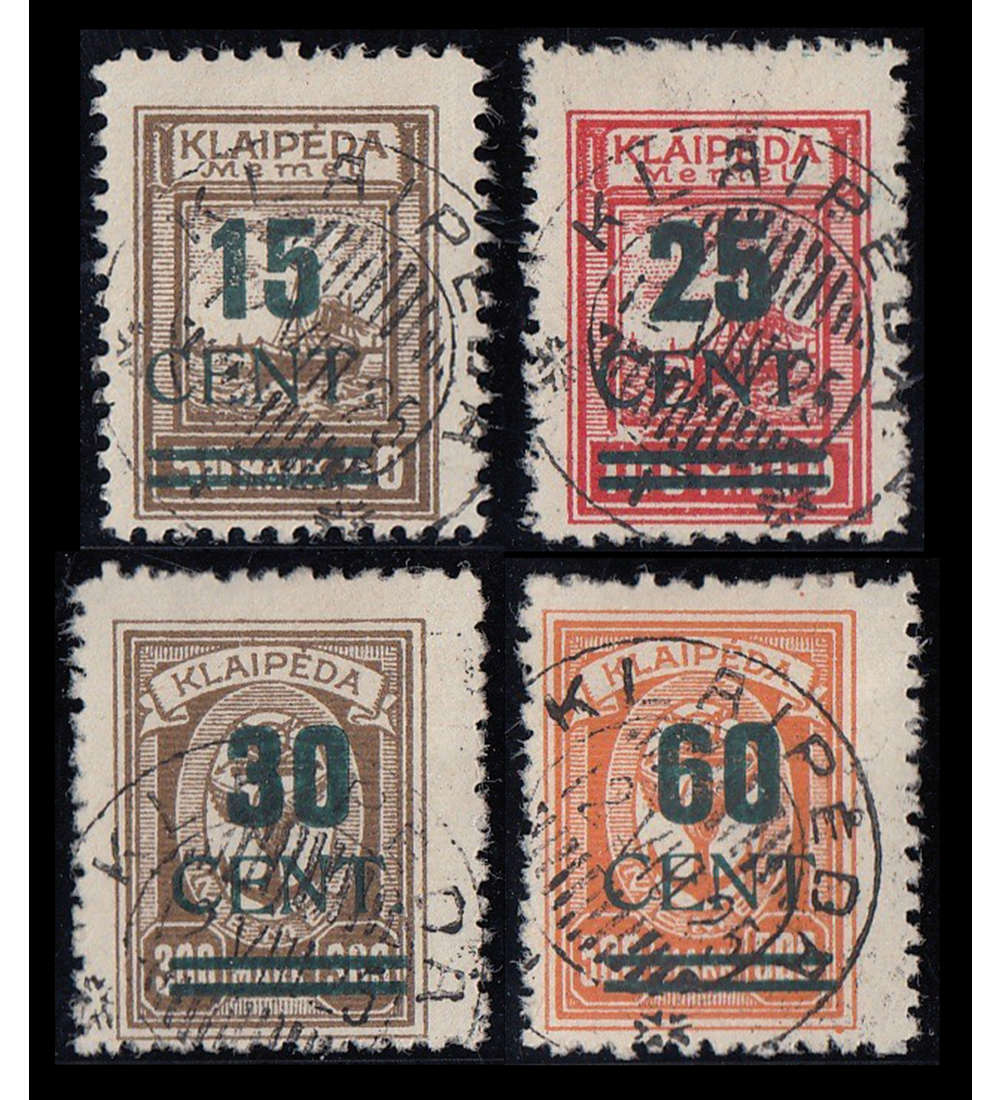 Memel Nr. 234-237I gestempelt mit Fotoattest Prfstelle Basel